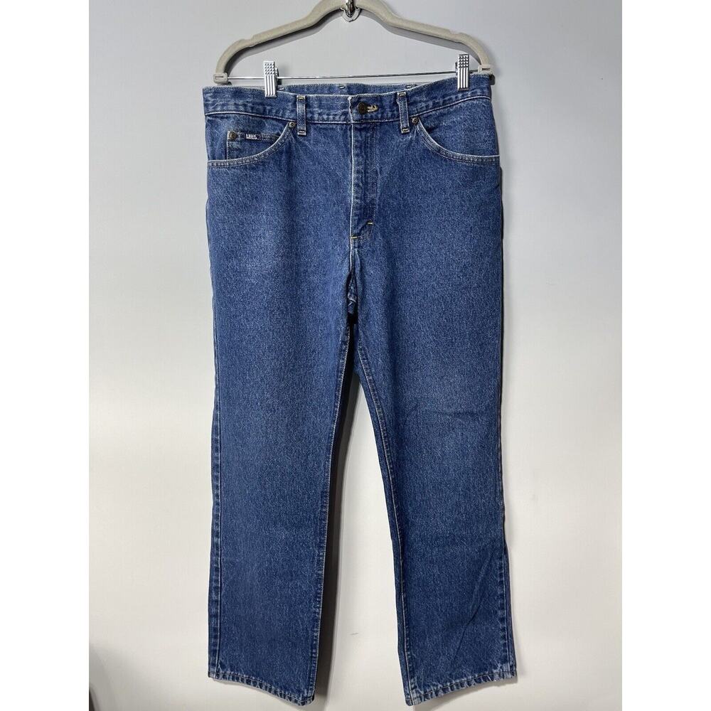 Lee Carpenter Jeans VTG Made in USA Union Straight Leg Medium Wash Men 35x30
